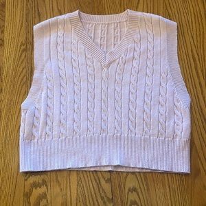 Pink Cropped Sweater Vest